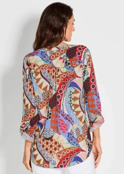 Druckbluse im Unikat-Print
