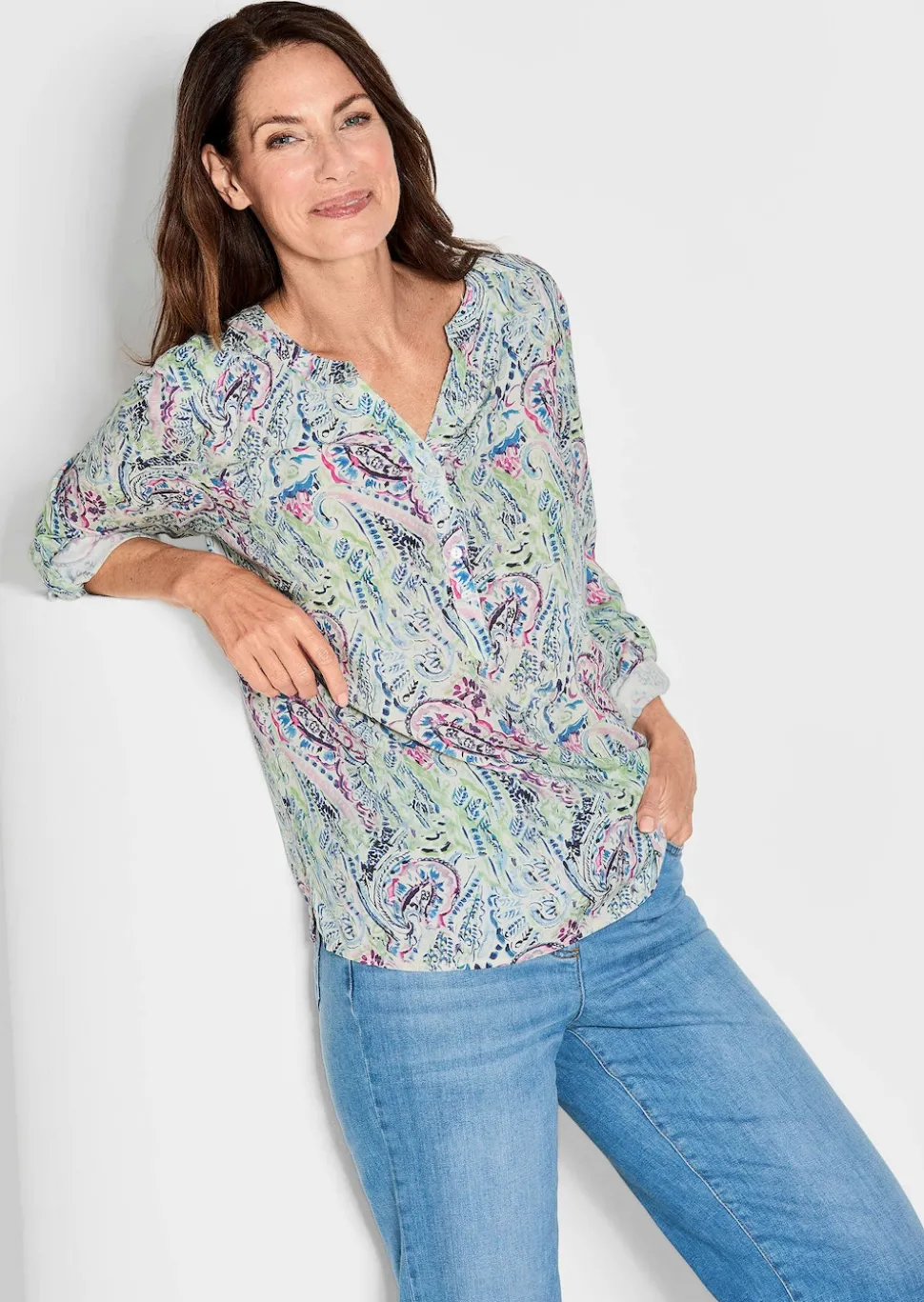 Druckbluse im Unikat-Print