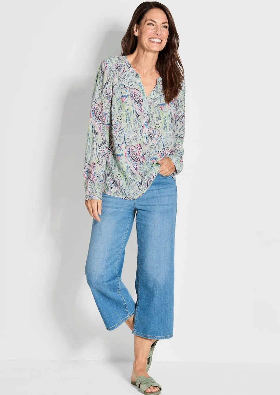 Druckbluse im Unikat-Print
