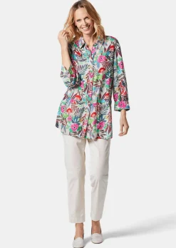 Druckbluse in exotischem Muster