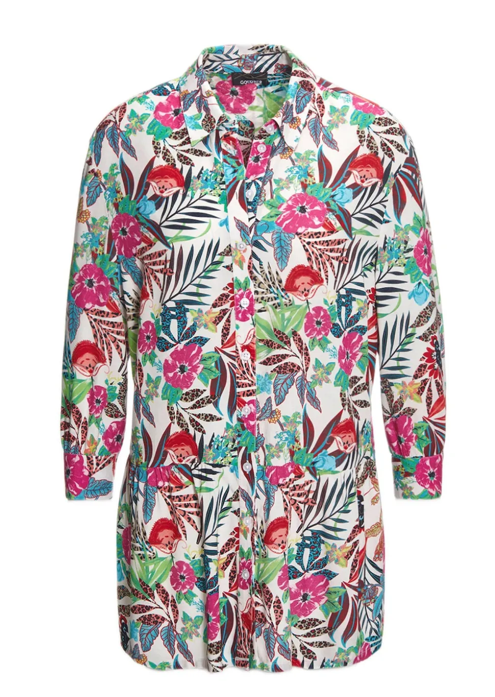 Druckbluse in exotischem Muster