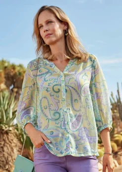Druckbluse mit Paisley-Muster