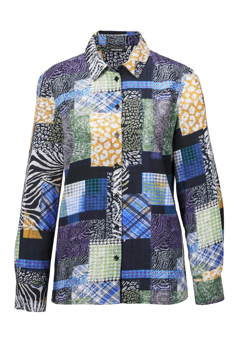 Druckbluse mit Patchmuster