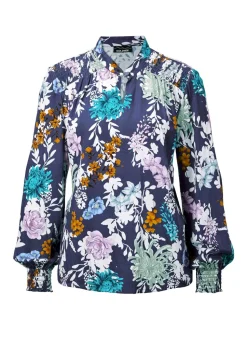 Druckbluse mit Smok-Details