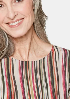 Druckbluse mit Streifendruck