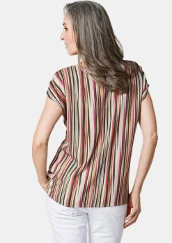 Druckbluse mit Streifendruck