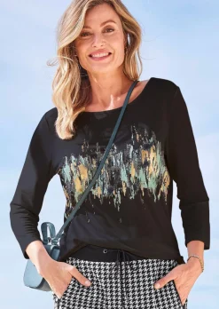Druckshirt mit Schimmer-Effekt