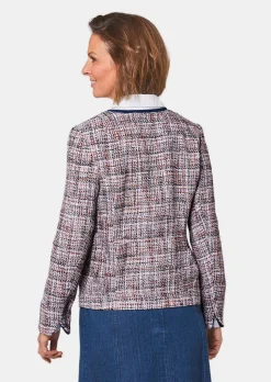 Edler Bouclé-Blazer mit Jeanspaspel