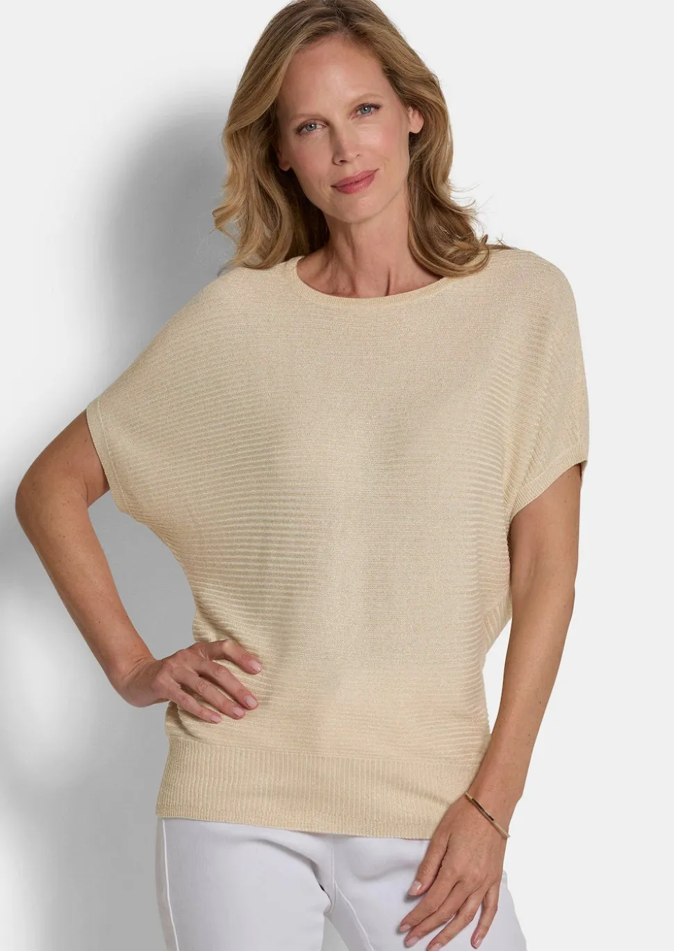 Edler Strickpullover mit Glanzgarn