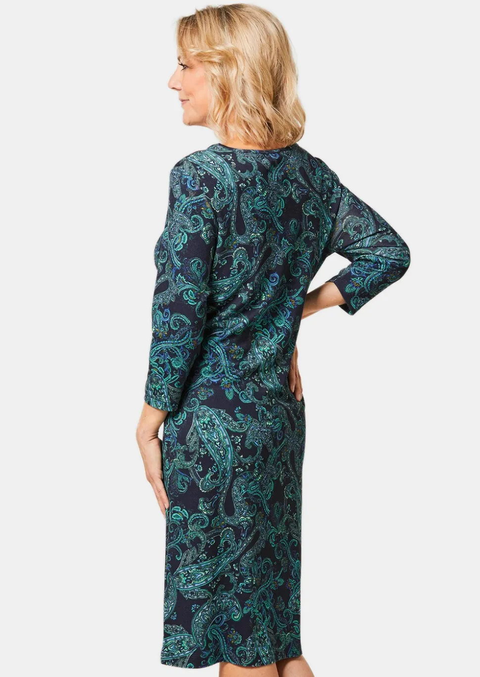 Elastisches Jerseykleid mit modischem Druck