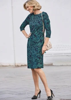 Elastisches Jerseykleid mit modischem Druck