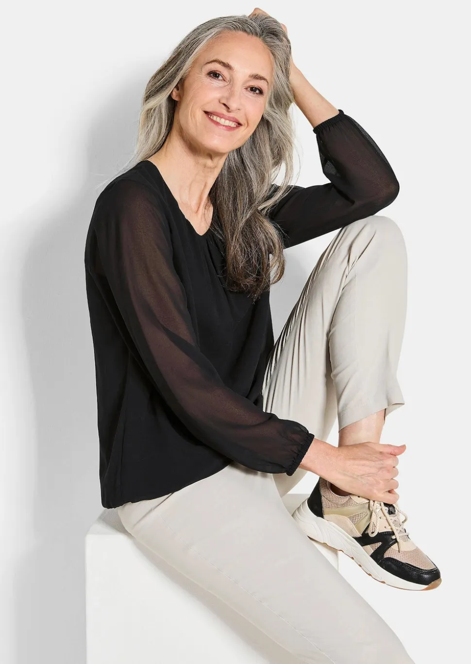 Elegante Bluse aus Chiffon