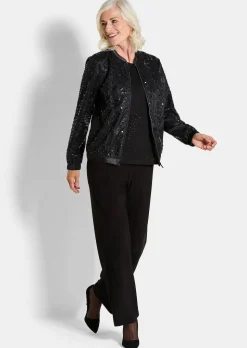 Eleganter Blouson mit Perlen und Pailletten