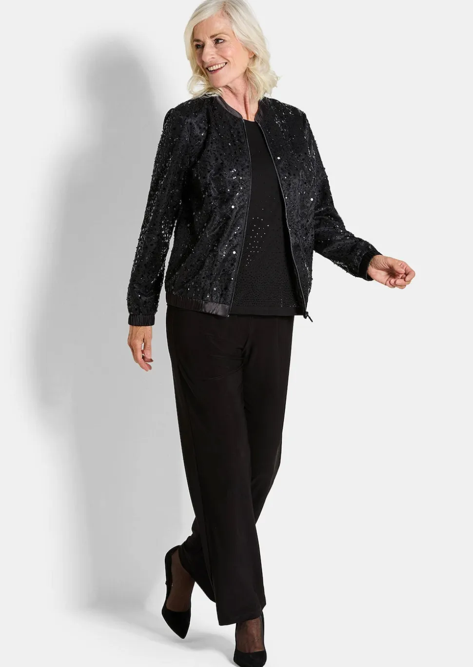 Eleganter Blouson mit Perlen und Pailletten