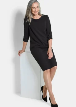Elegantes Kleid mit gerafften Ärmeln
