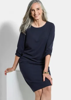 Elegantes Kleid mit gerafften Ärmeln