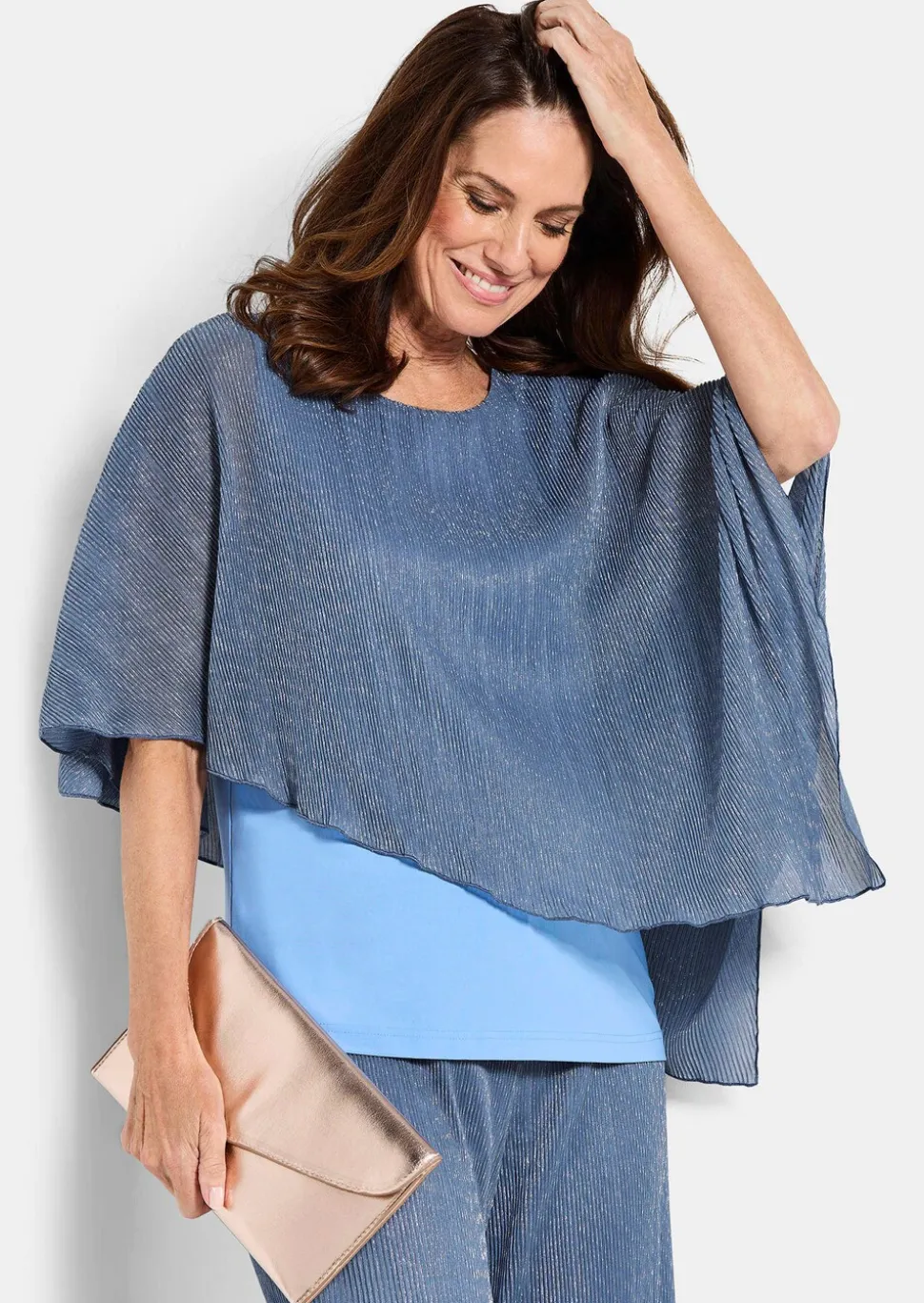 Elegantes Shirt mit Plissee-Überwurf
