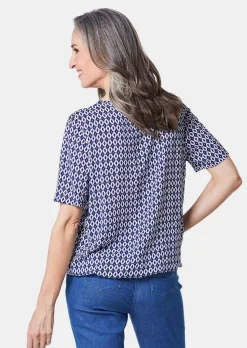 Farbbrillante Druckbluse mit liebevollen Details