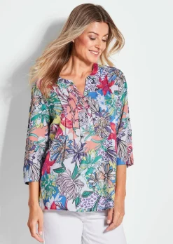 Farbbrillante Druckbluse mit liebevollen Details