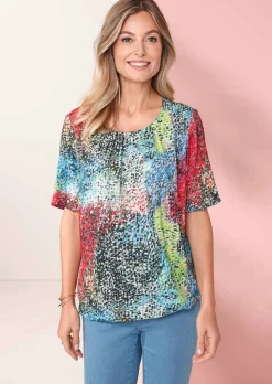 Farbbrillante Druckbluse mit liebevollen Details