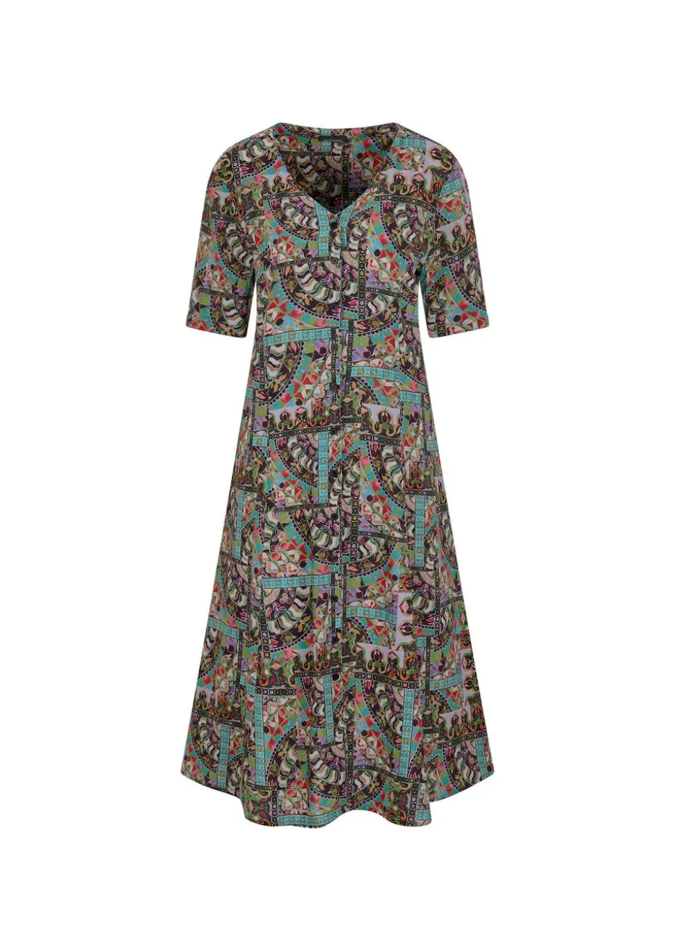 Farbenfrohes Kleid aus reiner Viskose