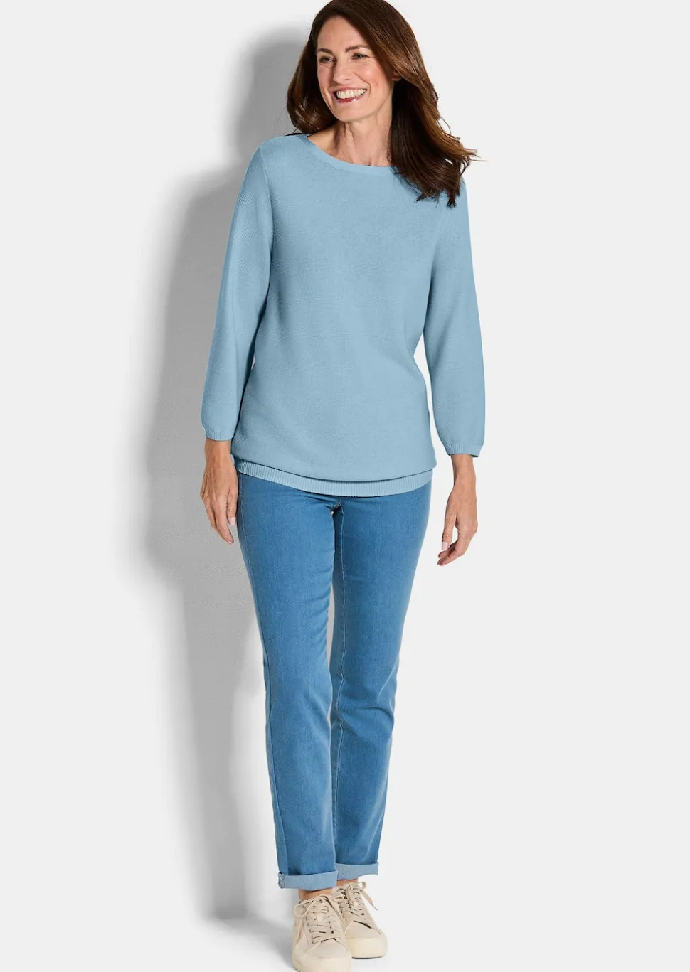 Feinstrick-Pullover aus reiner Baumwolle