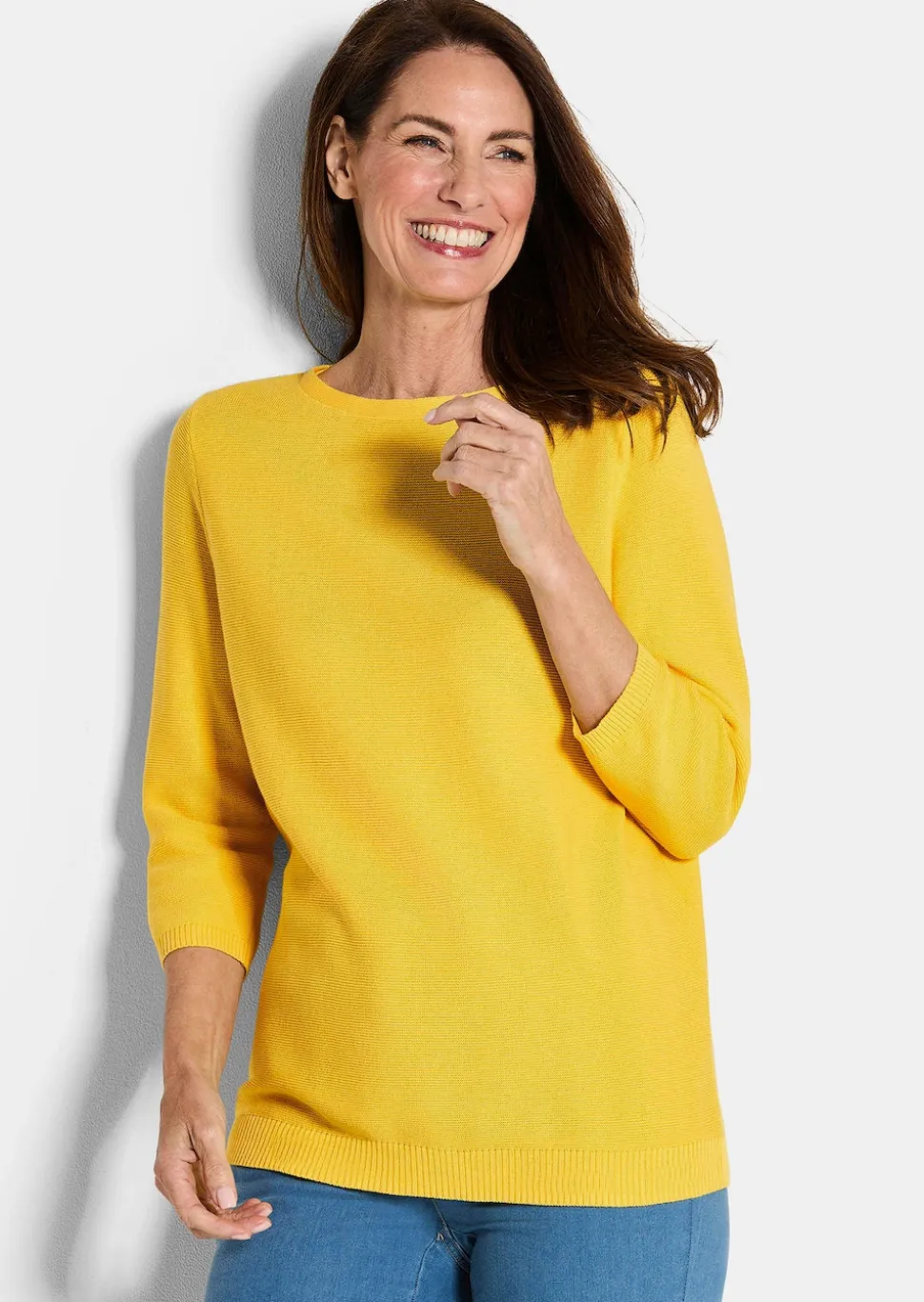 Feinstrick-Pullover aus reiner Baumwolle