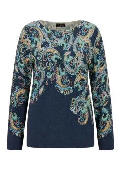 Feinstrickpullover mit Paisley-Muster