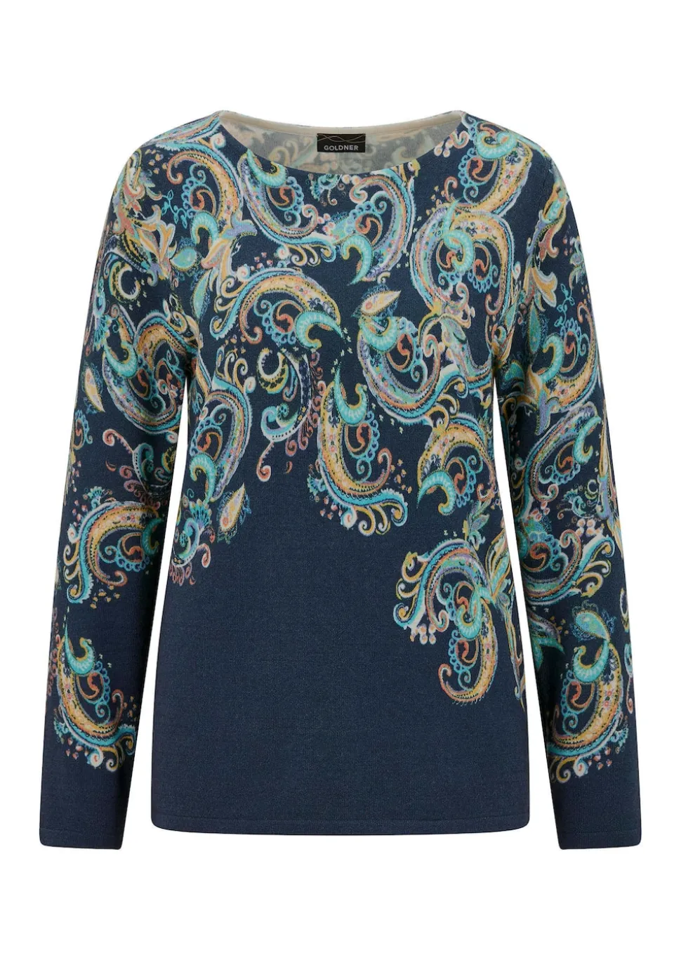 Feinstrickpullover mit Paisley-Muster