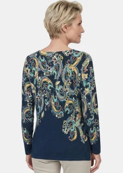 Feinstrickpullover mit Paisley-Muster