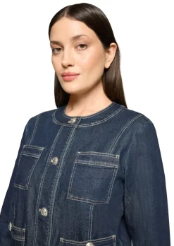 Feminine Jeansjacke ohne Kragen