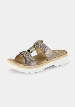 Feminine Pantoletten mit Klettverschlussriemen