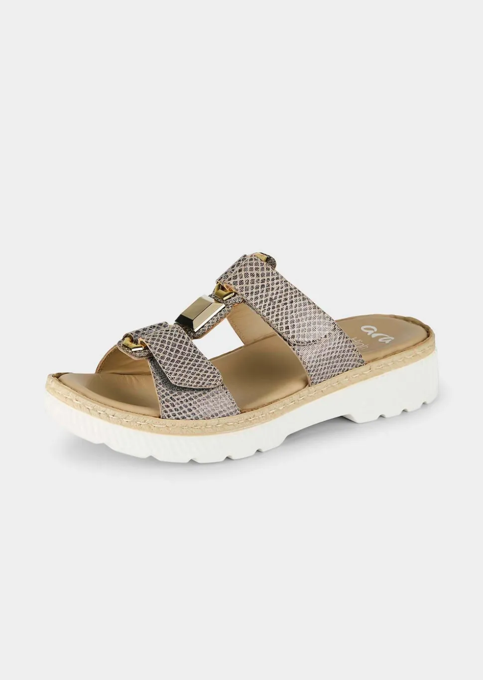 Feminine Pantoletten mit Klettverschlussriemen