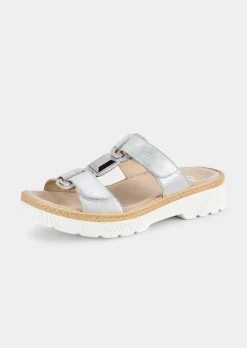 Feminine Pantoletten mit Klettverschlussriemen