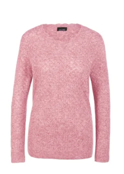 Femininer Ajourpullover aus hochwertigem Melange-Garn