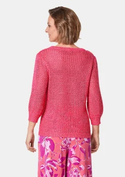 Femininer Pullover in Netzoptik mit Pailletten