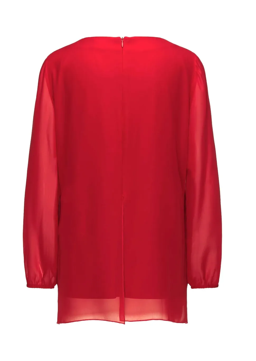 Festliche Bluse mit Chiffonüberwurf und Schmuckelement