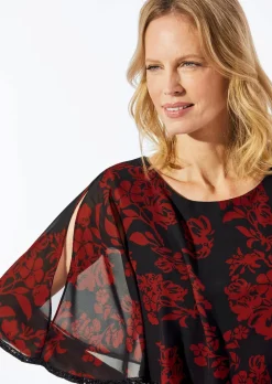 Festliches Kleid mit feinem Chiffonüberwurf