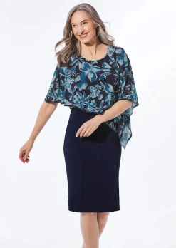 Festliches Kleid mit feinem Chiffonüberwurf