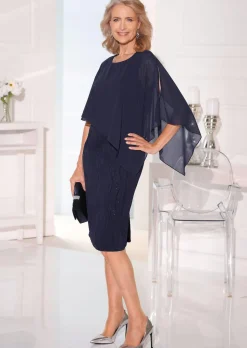 Festliches Kleid mit feinem Chiffonüberwurf