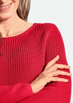 Figurschmeichelnder Pullover aus reiner Baumwolle