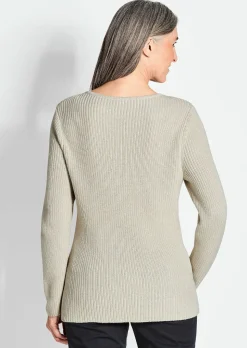 Figurschmeichelnder Pullover aus reiner Baumwolle
