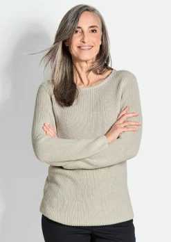 Figurschmeichelnder Pullover aus reiner Baumwolle