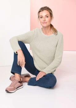 Figurschmeichelnder Pullover aus reiner Baumwolle