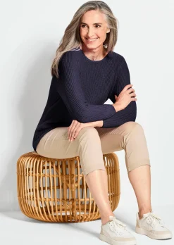 Figurschmeichelnder Pullover aus reiner Baumwolle