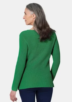 Figurschmeichelnder Pullover aus reiner Baumwolle