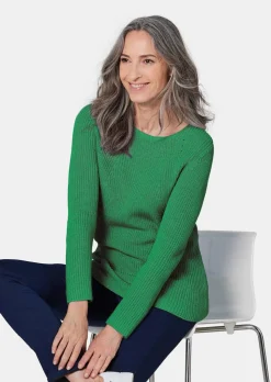 Figurschmeichelnder Pullover aus reiner Baumwolle