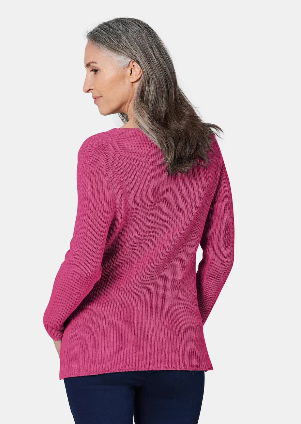Figurschmeichelnder Pullover aus reiner Baumwolle