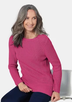 Figurschmeichelnder Pullover aus reiner Baumwolle