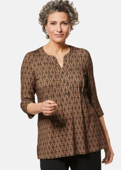 Figurschmeichelndes Drucktunika-Shirt